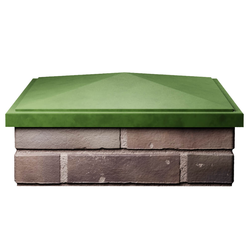 Колпак Zking БонаМоно Зеленый на столб 2х2 кирпича (515х515, 530х530мм) Серов фото