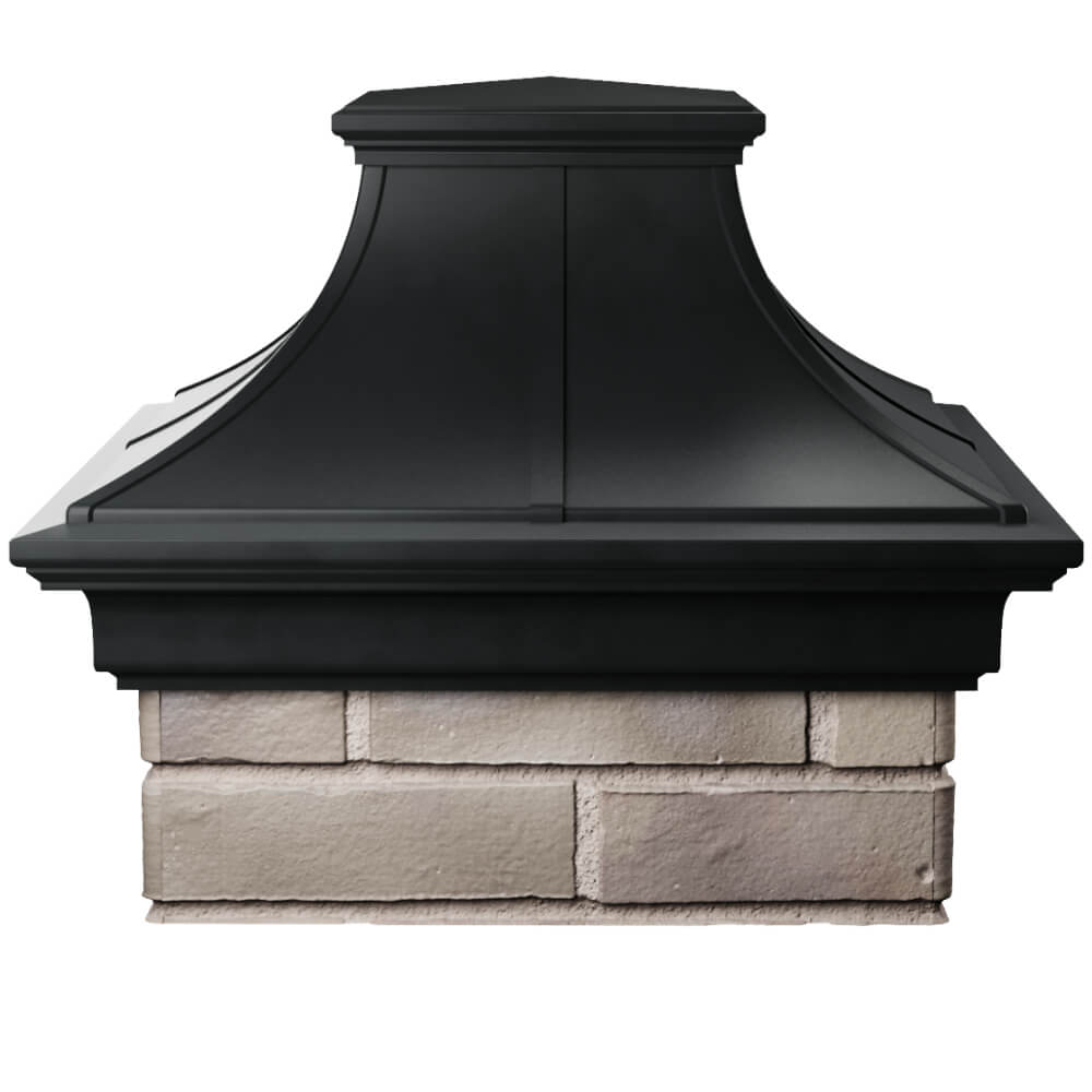 Колпак Zking Монблан Премиум Черный на столб 1.5х1.5 кирпича (385х385мм) Серов фото