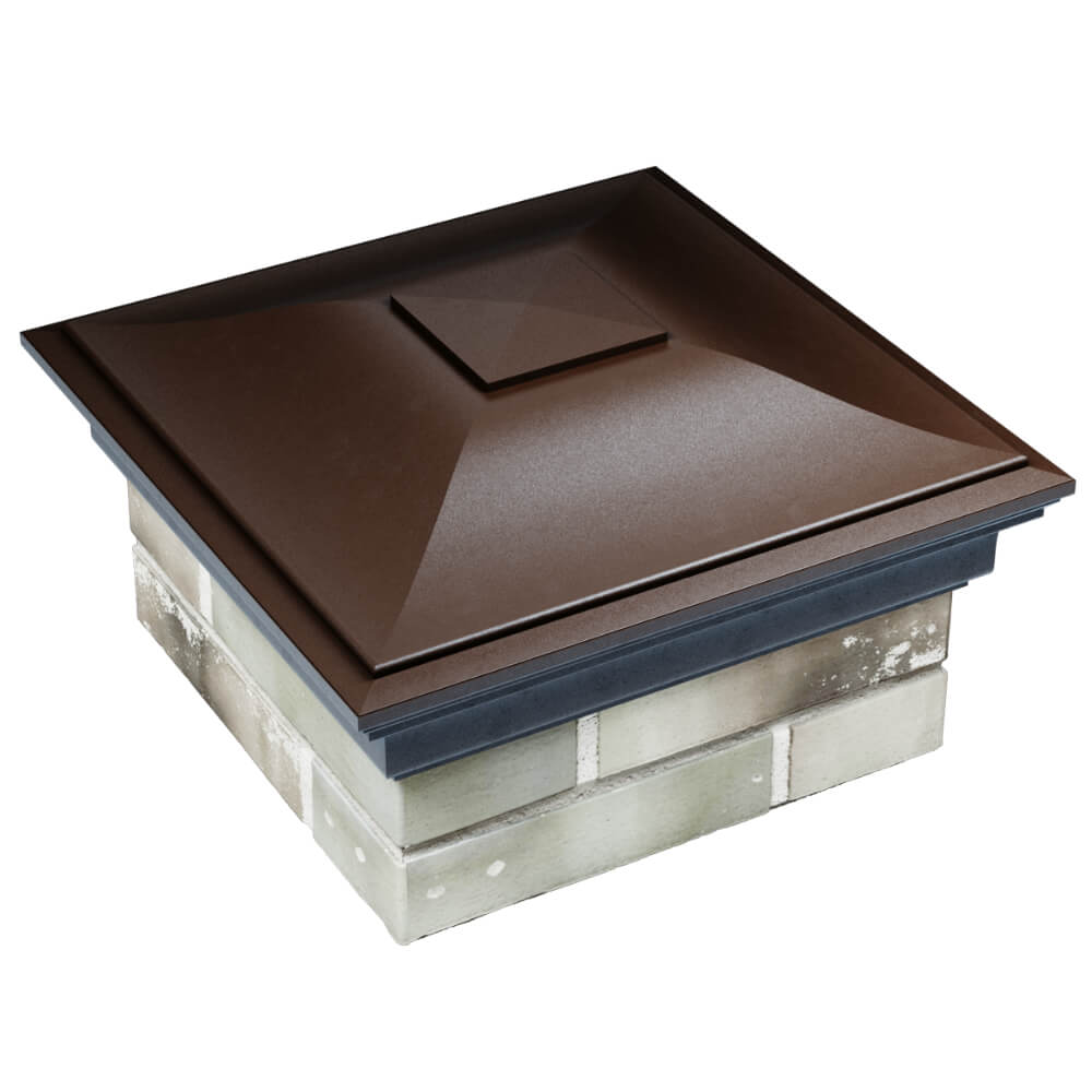 Колпак Zking Монблан Коричневый на столб 1.5х1.5 кирпича (385х385мм) в Серове фото