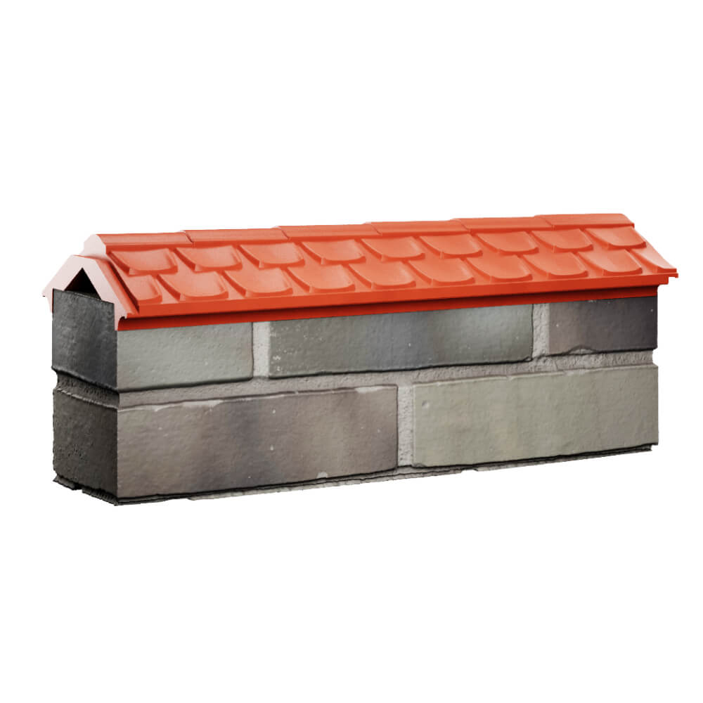 Парапет Zking Эльбрус Красный с посадкой на 0.5 кирпича (130мм) Серов фото