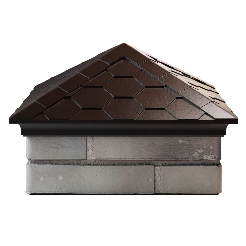 Колпак Zking Эверест Коричневый на столб 1.5х1.5 кирпича (390х390мм) Серов фото