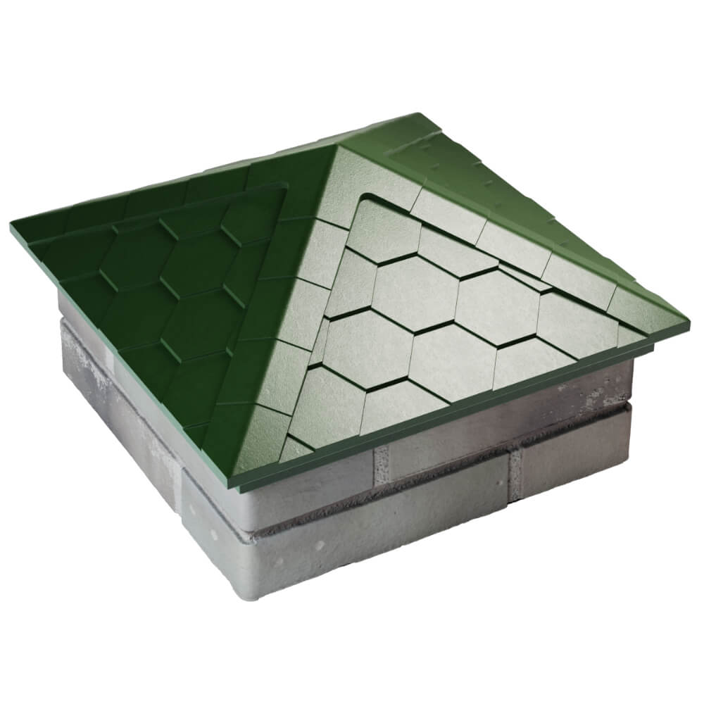 Колпак Zking Эверест Зеленый на столб 1.5х1.5 кирпича (390х390мм) в Серове фото