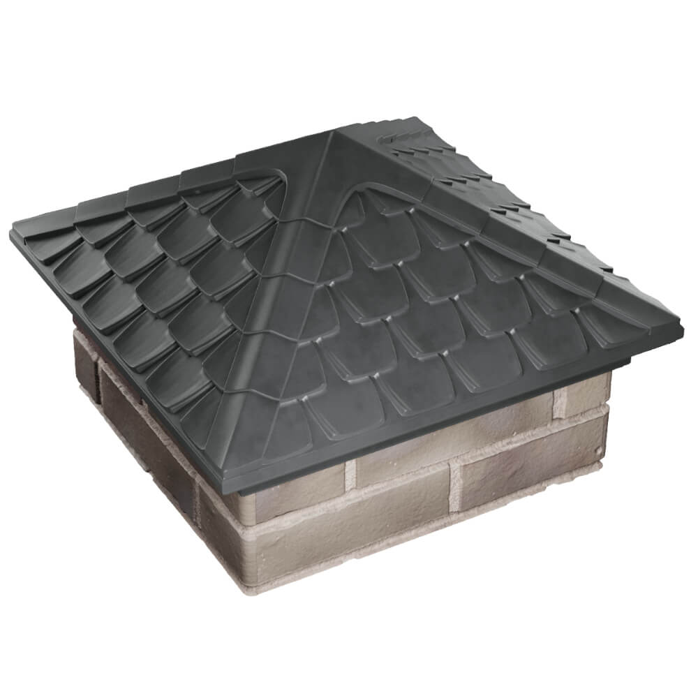 Колпак Zking Эльбрус Серый на столб 1.5х1.5 кирпича (385х385мм) в Серове фото