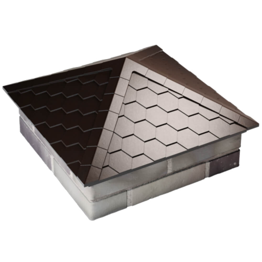 Колпак Zking Эверест Коричневый на столб 2х2 кирпича (535х535мм) Серов фото