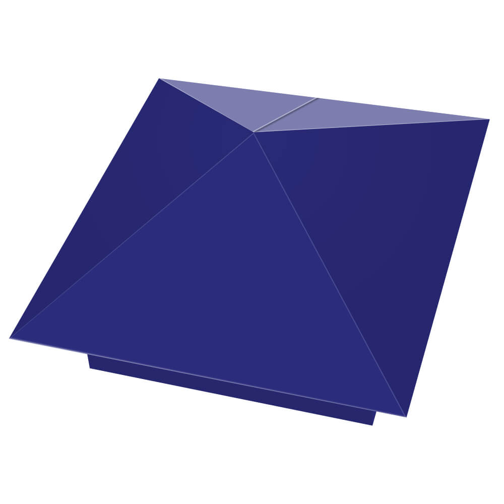 Колпак металлический 390х390мм RAL5002 Синий Ультрамарин заборный Серов фото