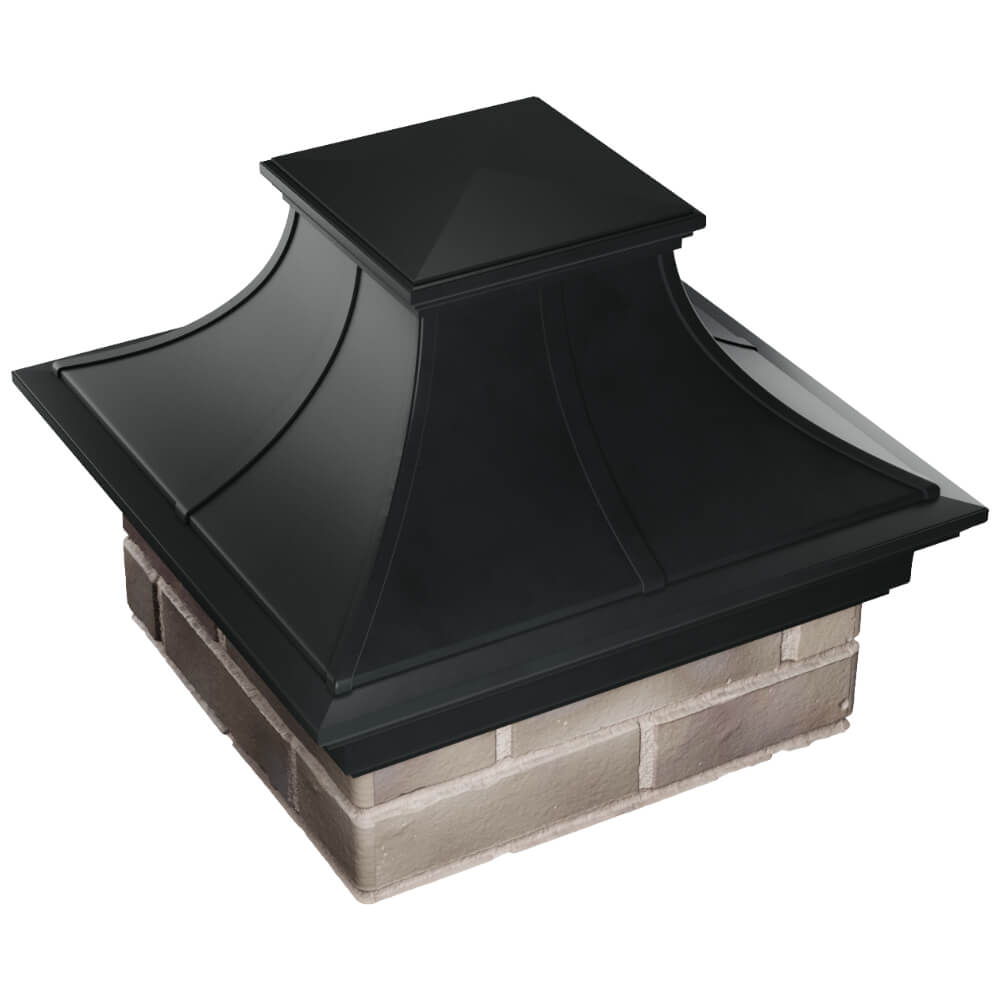 Колпак Zking Монблан Премиум Черный на столб 1.5х1.5 кирпича (385х385мм) в Серове фото