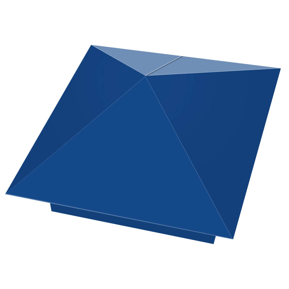 Колпак металлический 390х390мм RAL5005 Синий Сигнал заборный Серов фото