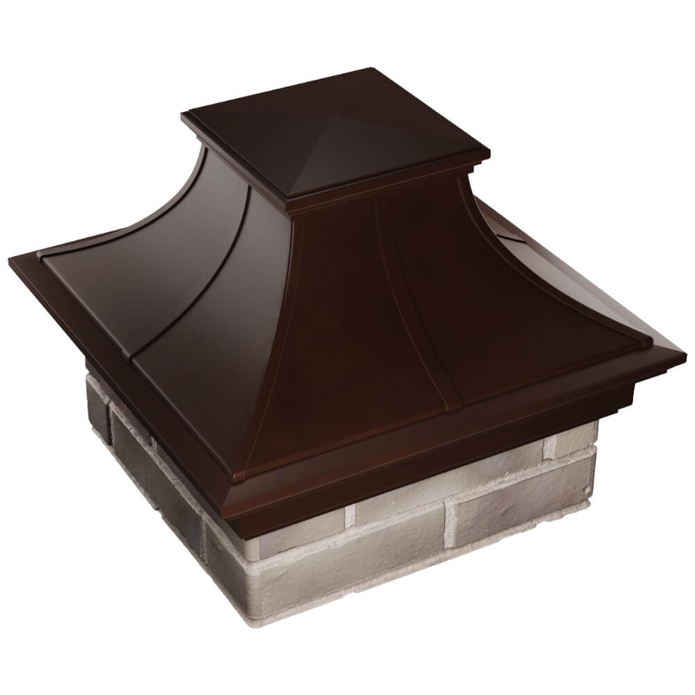 Колпак Zking Монблан Премиум Коричневый на столб 1.5х1.5 кирпича (385х385мм) в Серове фото