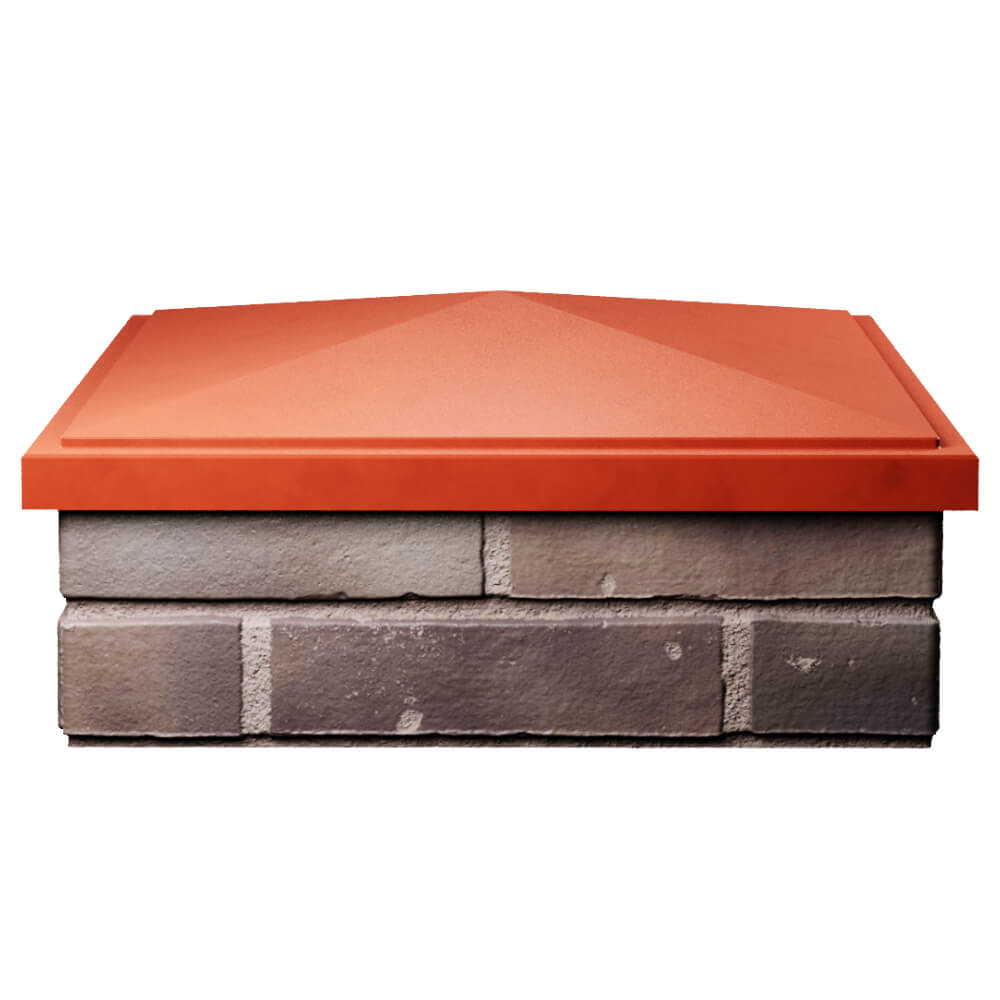 Колпак Zking БонаМоно Красный на столб 2х2 кирпича (515х515, 530х530мм) Серов фото