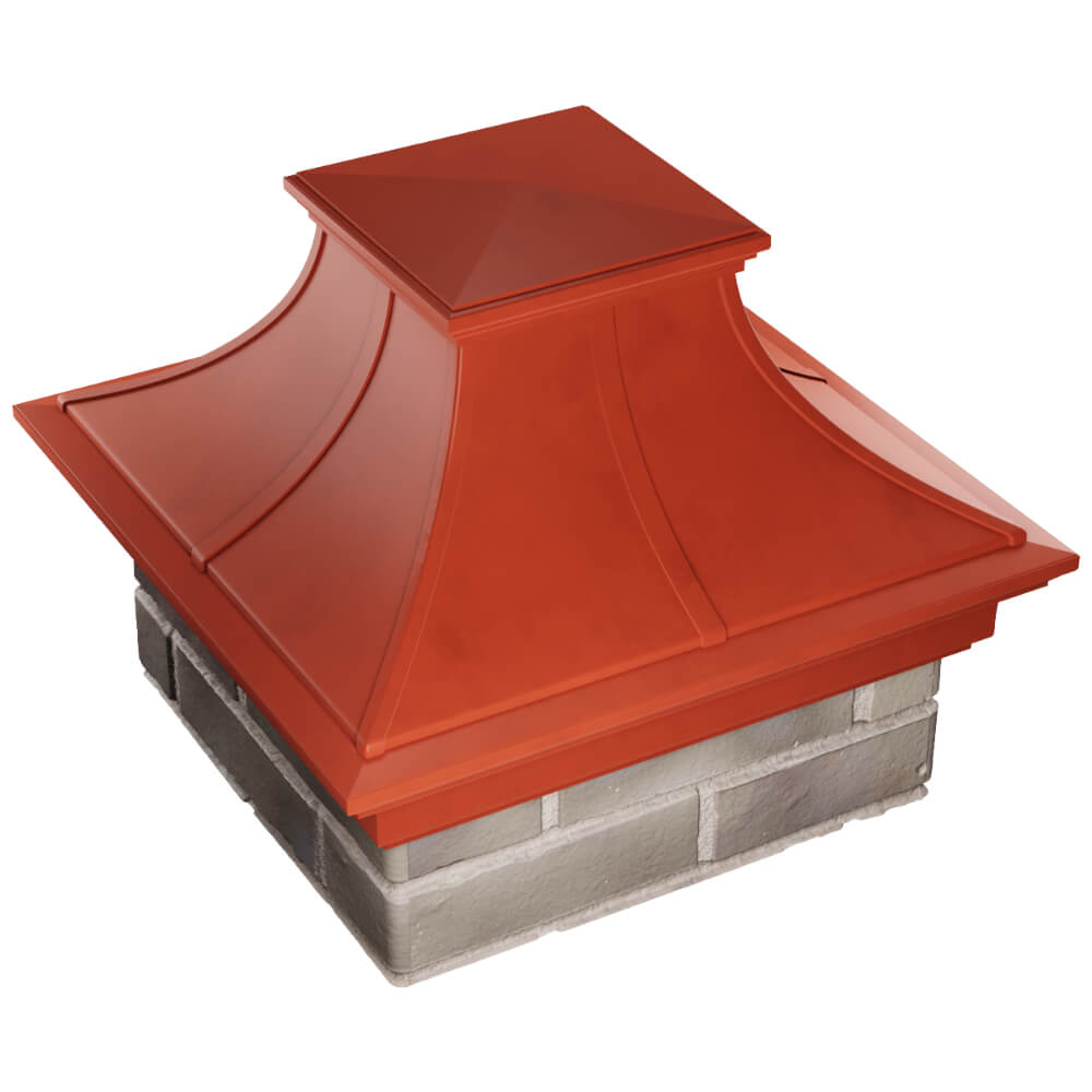 Колпак Zking Монблан Премиум Красный на столб 1.5х1.5 кирпича (385х385мм) в Серове фото