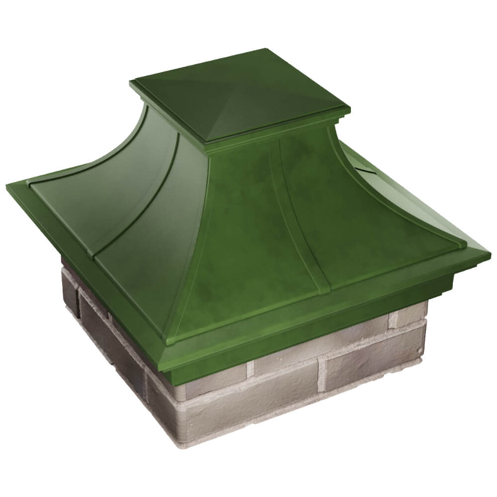 Колпак Zking Монблан Премиум Зеленый на столб 1.5х1.5 кирпича (385х385мм) в Серове фото