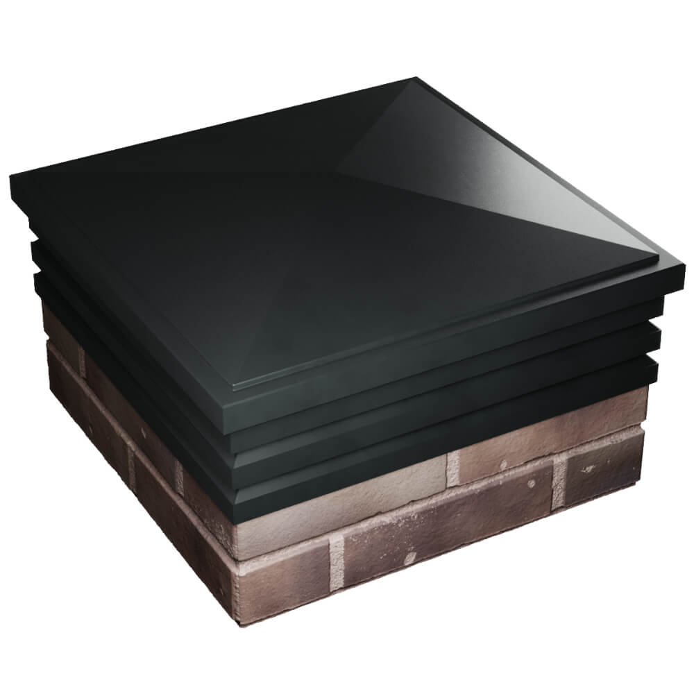 Колпак Zking Бона ХайТек Черный на столб 2х2 кирпича (513х513мм) в Серове фото