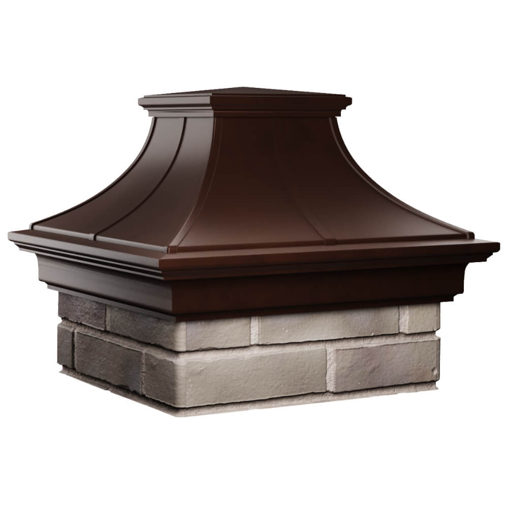 Колпак Zking Монблан Премиум Коричневый на столб 1.5х1.5 кирпича (385х385мм) в Серове фото