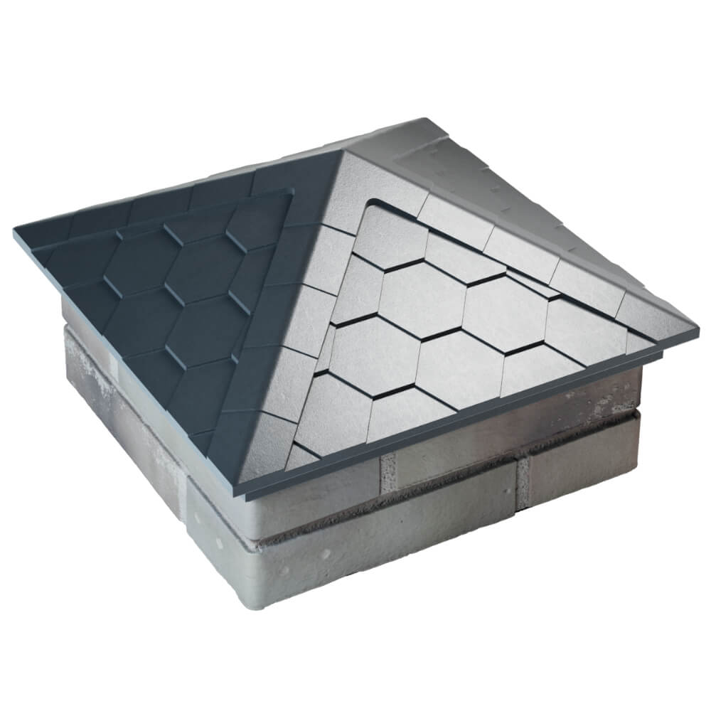 Колпак Zking Эверест Серый на столб 1.5х1.5 кирпича (390х390мм) в Серове фото