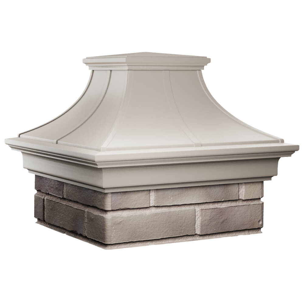 Колпак Zking Монблан Премиум Бежевый на столб 1.5х1.5 кирпича (385х385мм) в Серове фото