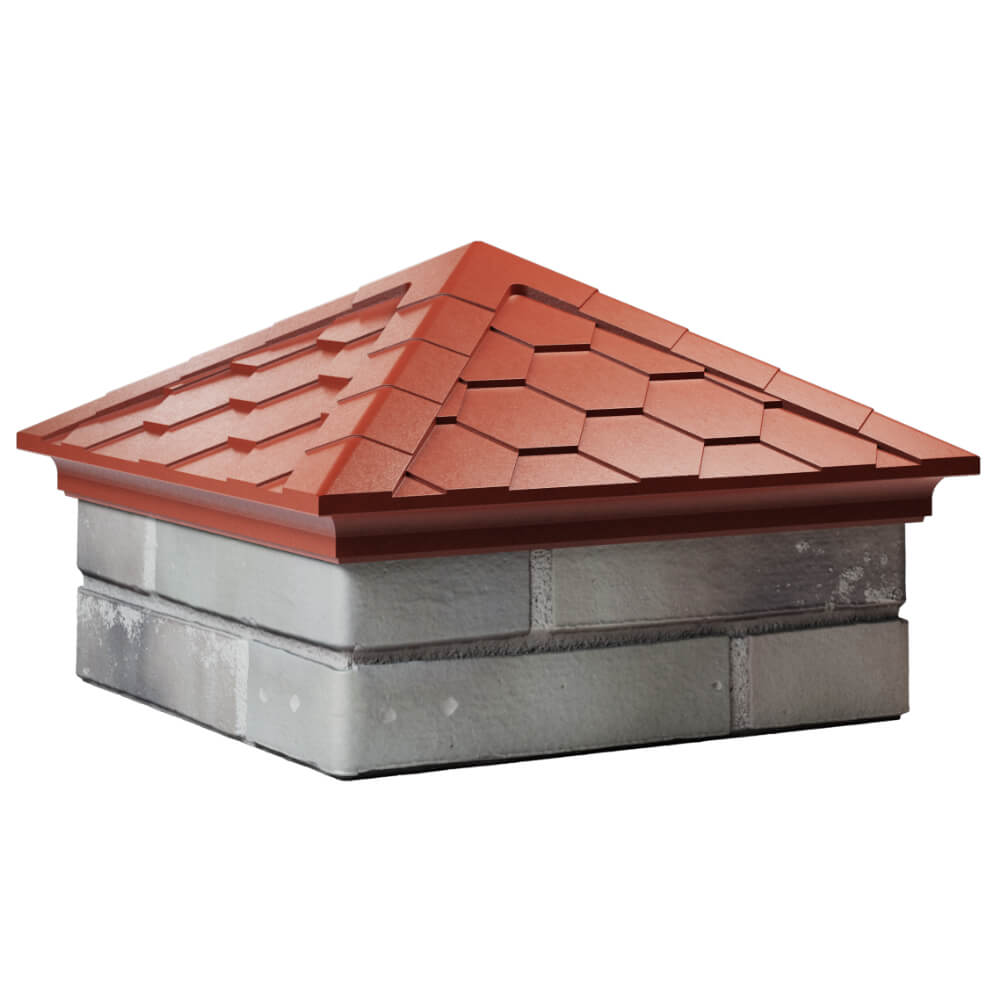 Колпак Zking Эверест Красный на столб 1.5х1.5 кирпича (390х390мм) в Серове фото