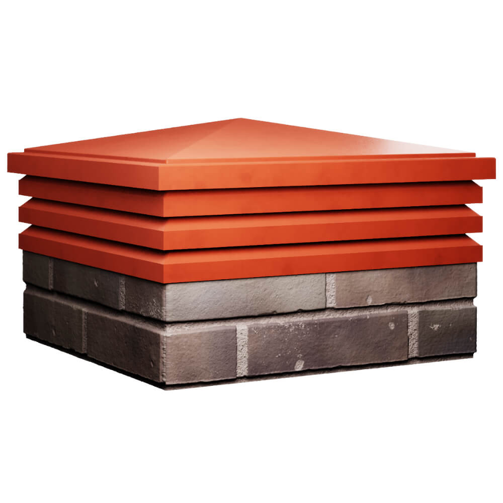 Колпак Zking Бона ХайТек Красный на столб 2х2 кирпича (513х513мм) в Серове фото