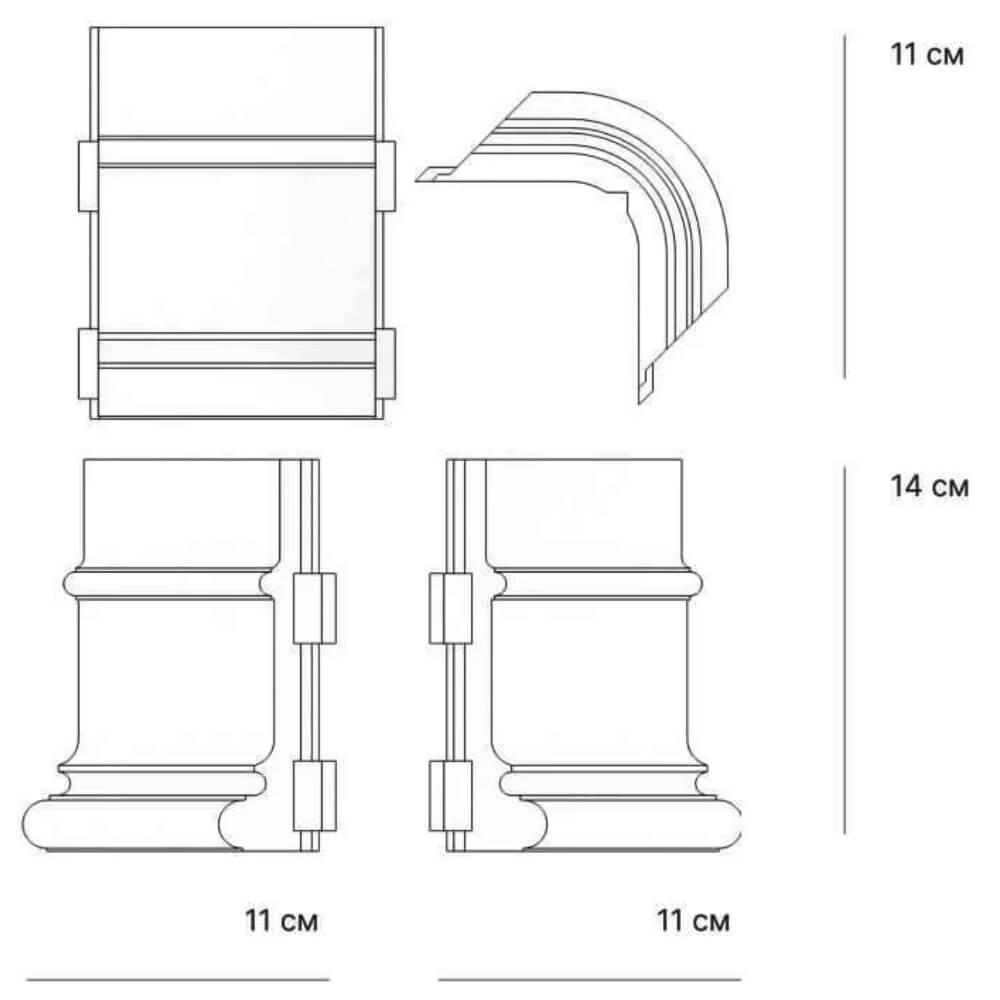 Подступенок угловой Verona 110х140х30мм Серый