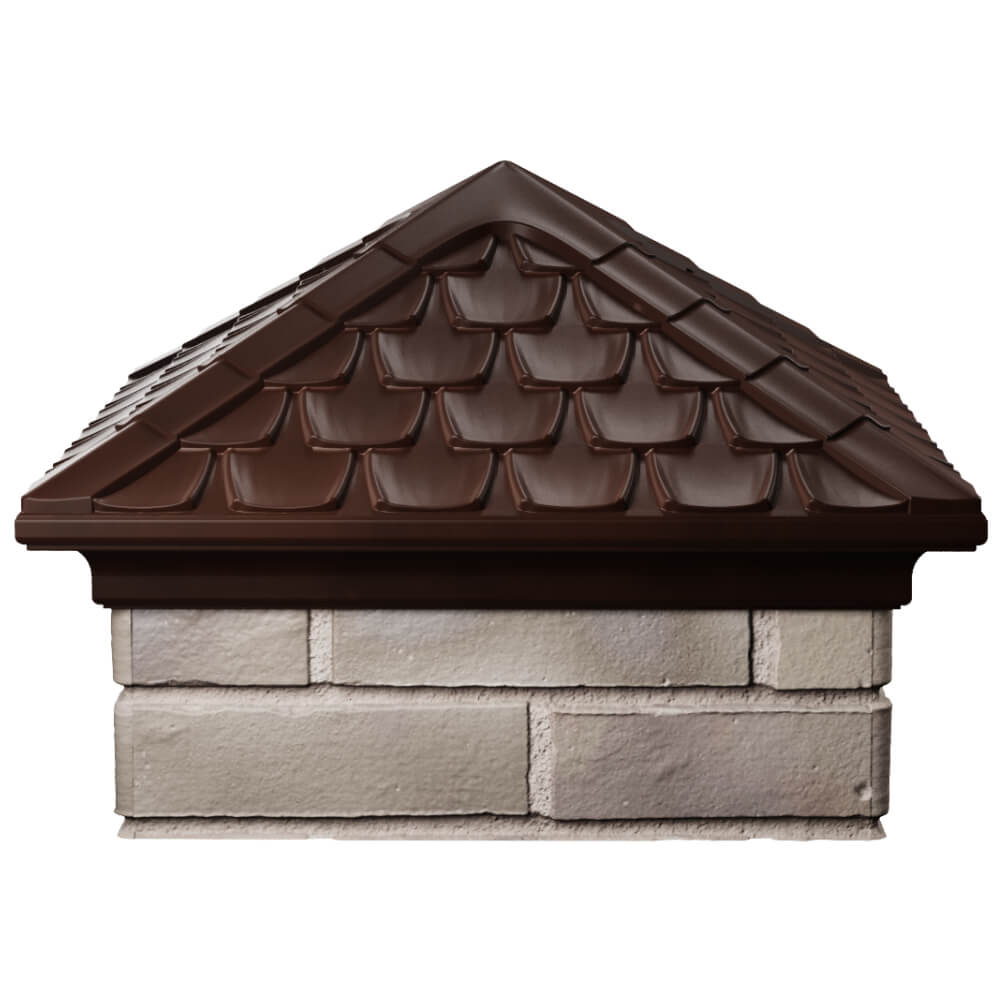 Колпак Zking Эльбрус Коричневый на столб 1.5х1.5 кирпича (385х385мм) Серов фото