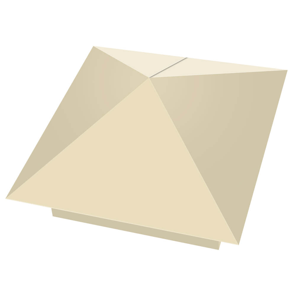 Колпак металлический 400х400мм RAL1015 Слоновая Кость заборный Серов фото