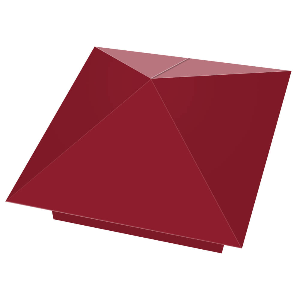 Колпак металлический 400х400мм RAL3003 Рубин заборный Серов фото