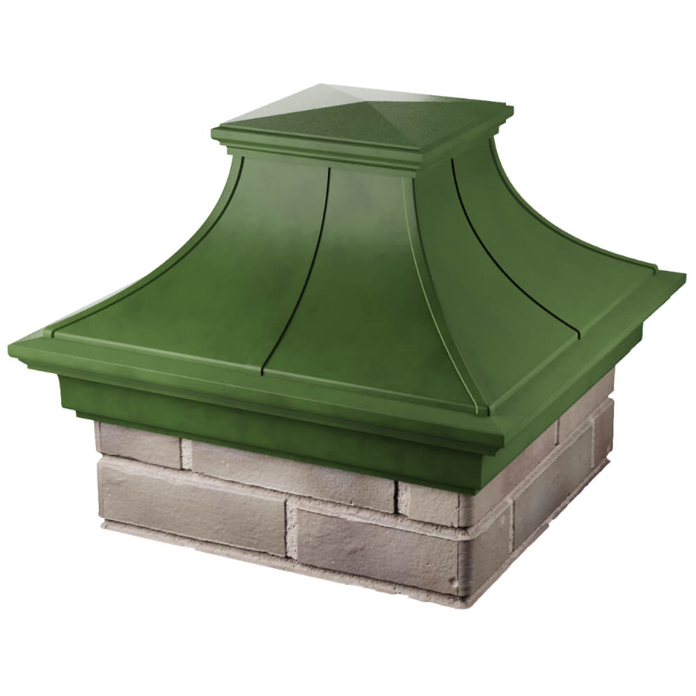 Колпак Zking Монблан Премиум Зеленый на столб 1.5х1.5 кирпича (385х385мм) в Серове фото