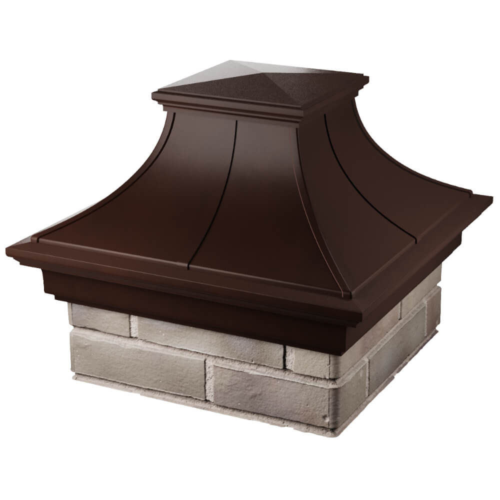 Колпак Zking Монблан Премиум Коричневый на столб 1.5х1.5 кирпича (385х385мм) в Серове фото