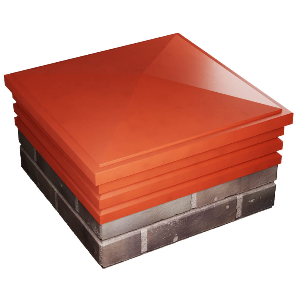 Колпак Zking Бона ХайТек Красный на столб 2х2 кирпича (513х513мм) в Серове фото