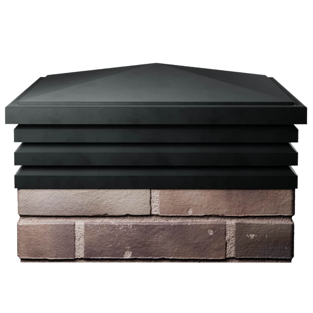 Колпак Zking Бона ХайТек Черный на столб 2х2 кирпича (513х513мм) Серов фото