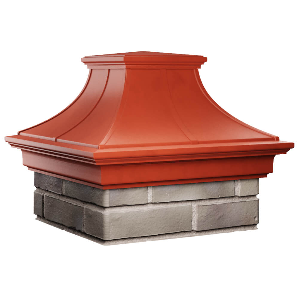 Колпак Zking Монблан Премиум Красный на столб 1.5х1.5 кирпича (385х385мм) в Серове фото