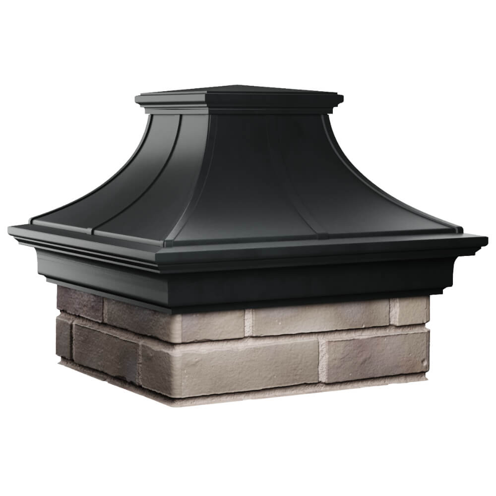 Колпак Zking Монблан Премиум Черный на столб 1.5х1.5 кирпича (385х385мм) в Серове фото