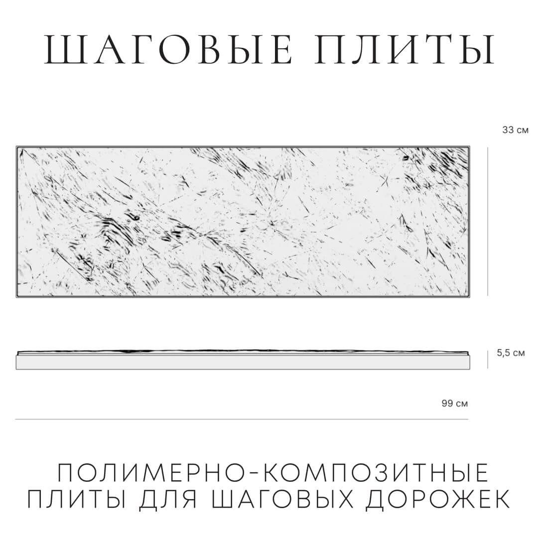 Шаговая плита STONE Графитовый Серый 990х330х55мм в Серове фото