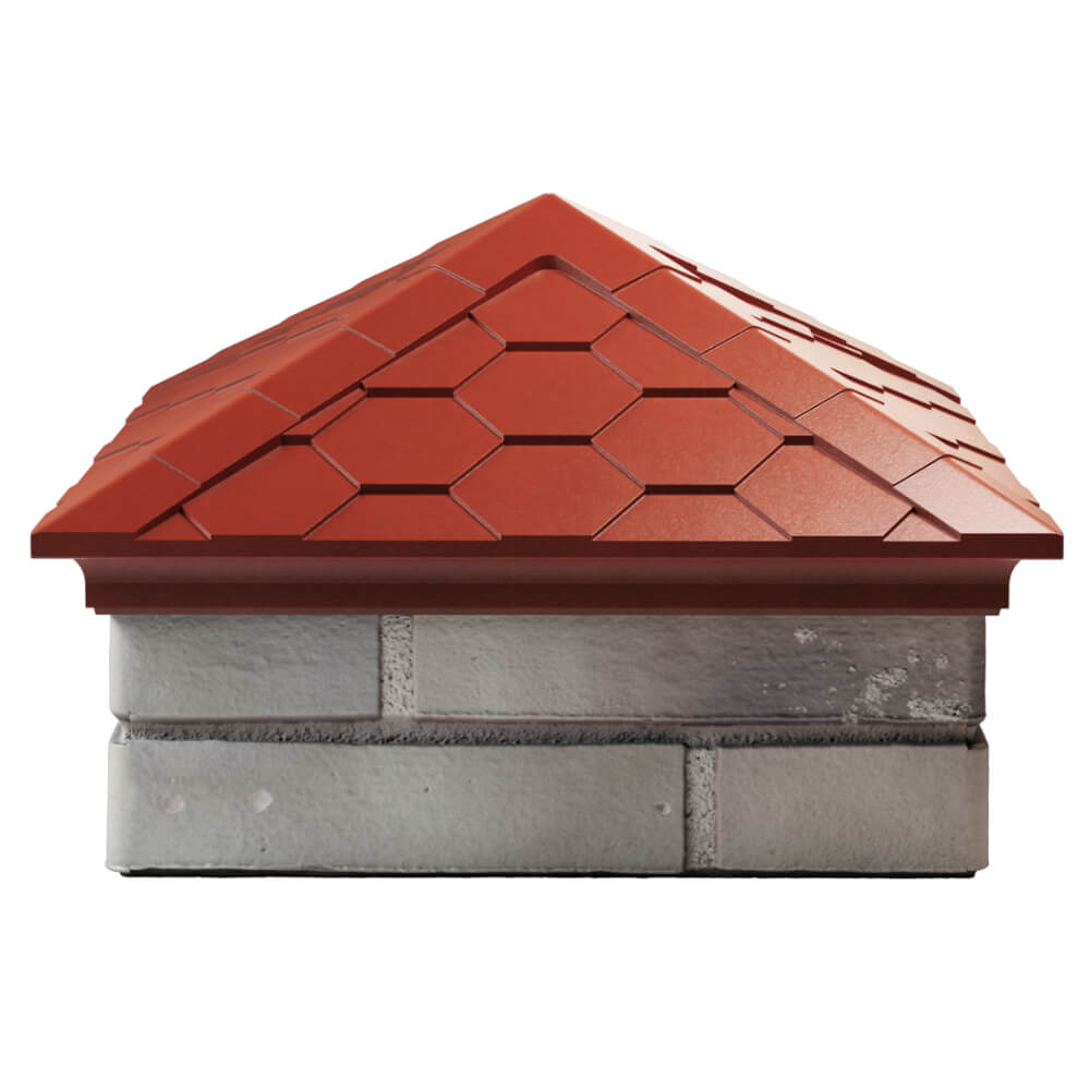 Колпак Zking Эверест Красный на столб 1.5х1.5 кирпича (390х390мм) Серов фото