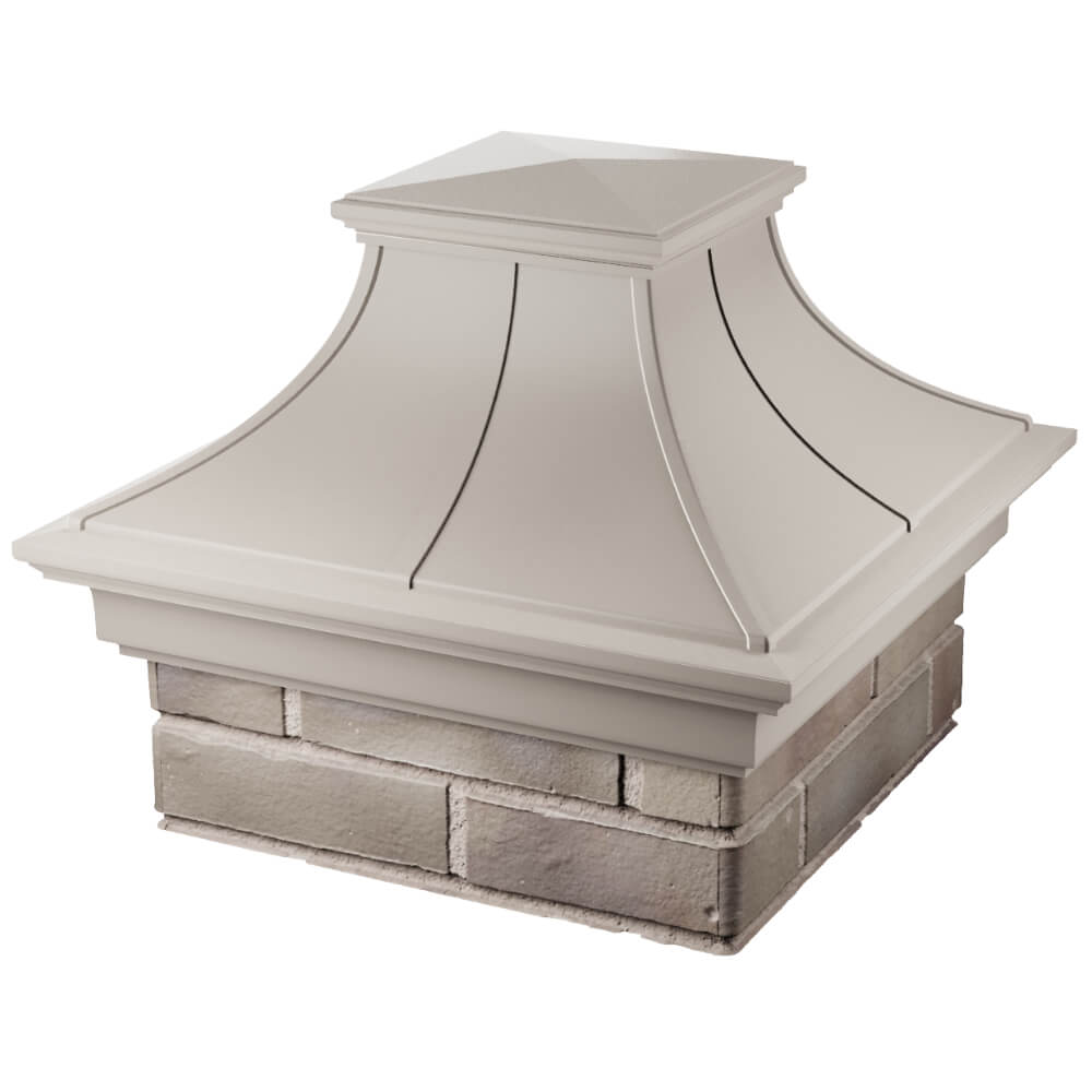 Колпак Zking Монблан Премиум Бежевый на столб 1.5х1.5 кирпича (385х385мм) в Серове фото