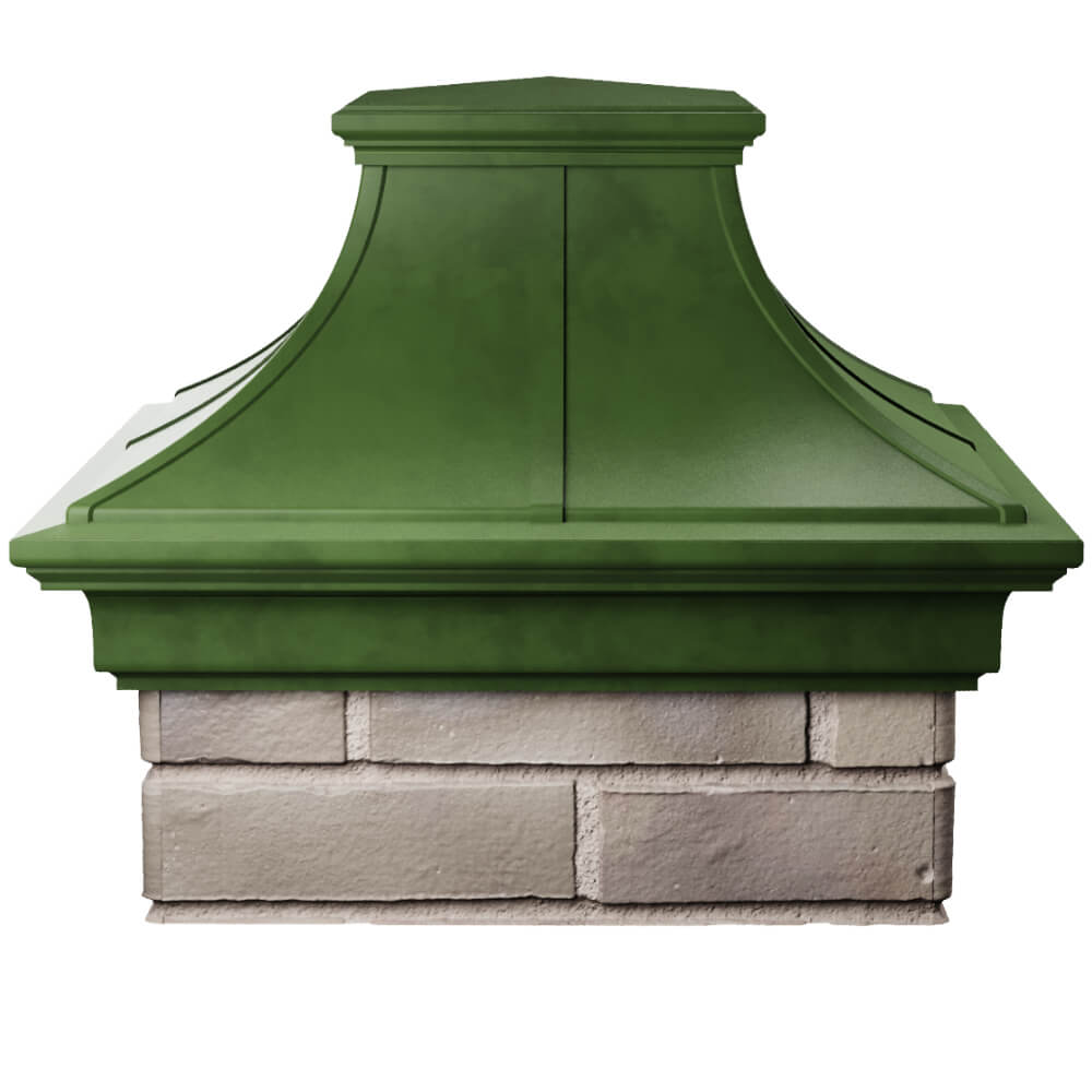 Колпак Zking Монблан Премиум Зеленый на столб 1.5х1.5 кирпича (385х385мм) Серов фото