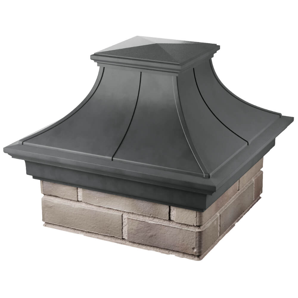 Колпак Zking Монблан Премиум Серый на столб 1.5х1.5 кирпича (385х385мм) в Серове фото