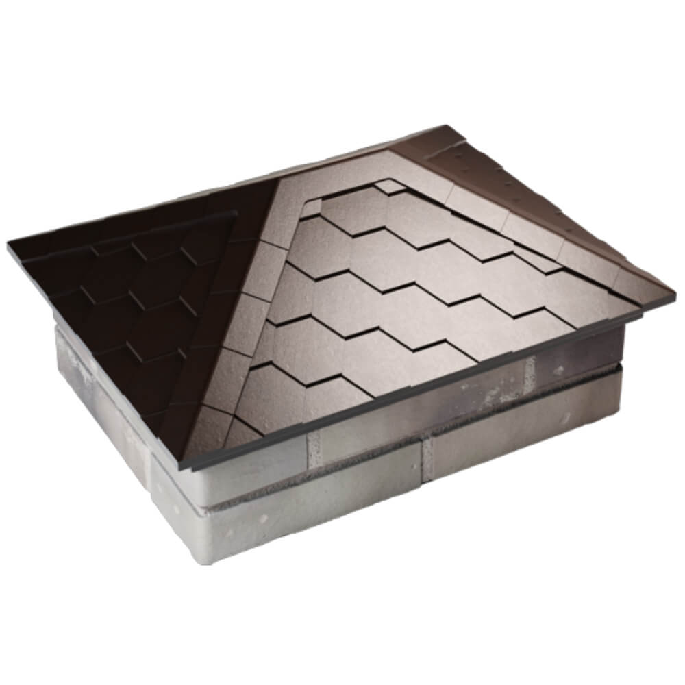 Колпак Zking Эверест Коричневый на столб 2х1.5 кирпича (520х390мм) Серов фото