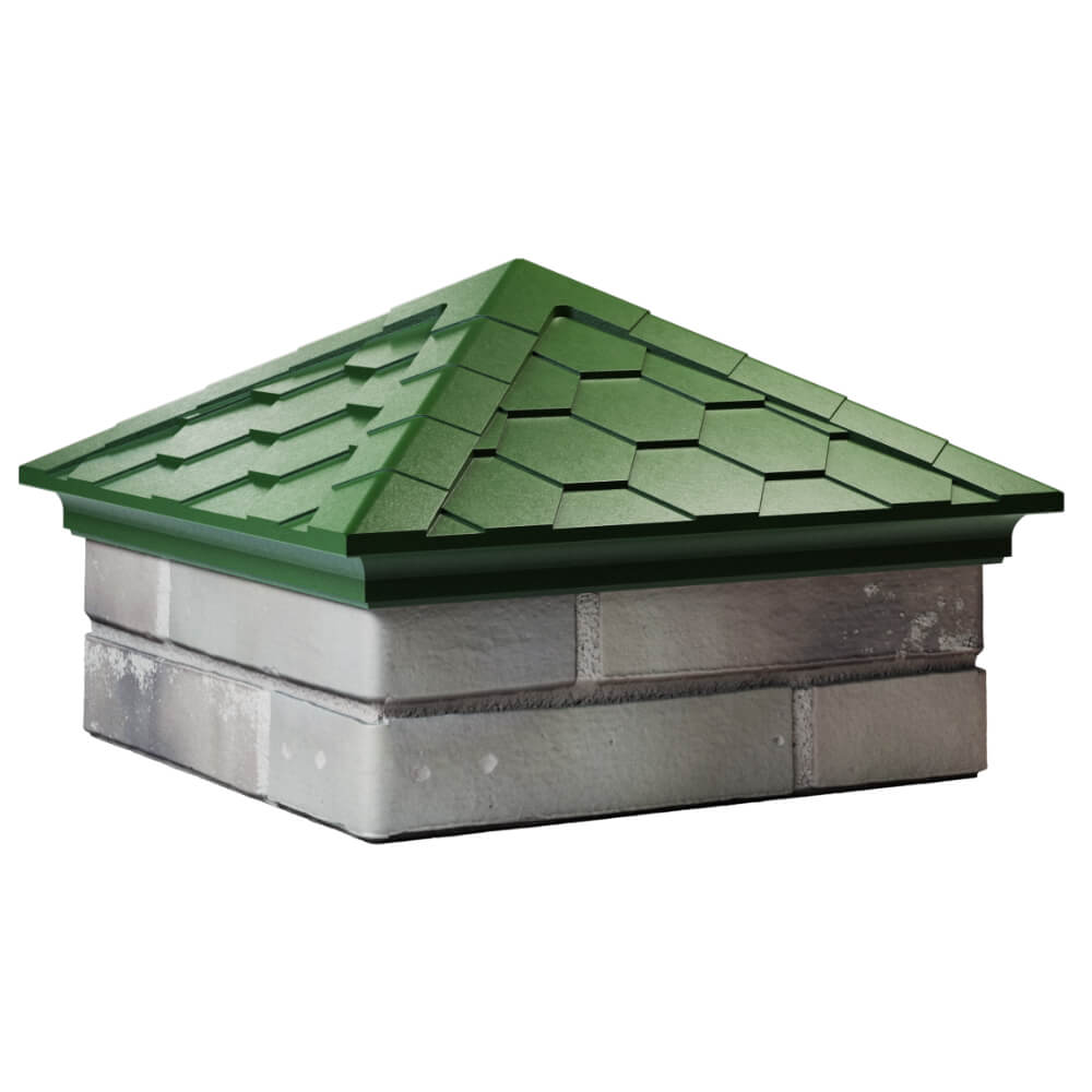 Колпак Zking Эверест Зеленый на столб 1.5х1.5 кирпича (390х390мм) в Серове фото