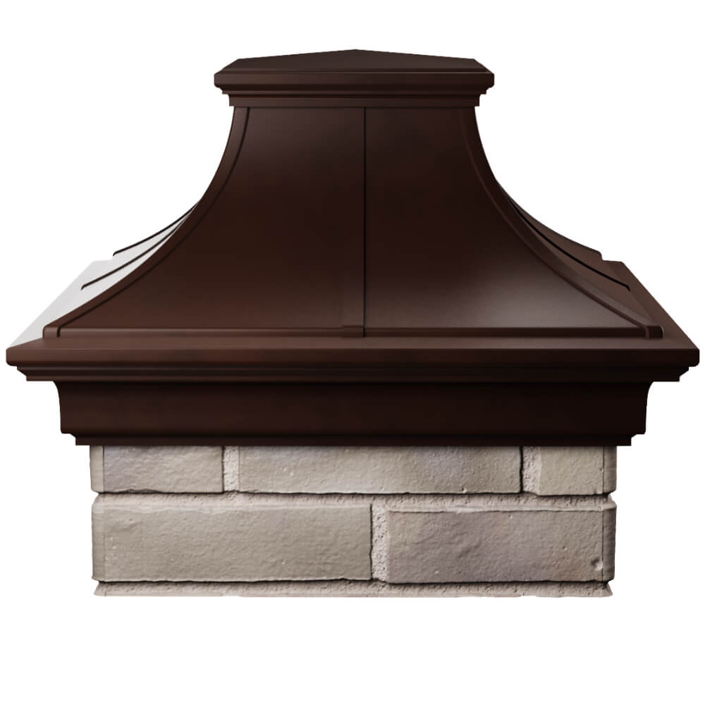 Колпак Zking Монблан Премиум Коричневый на столб 1.5х1.5 кирпича (385х385мм) Серов фото