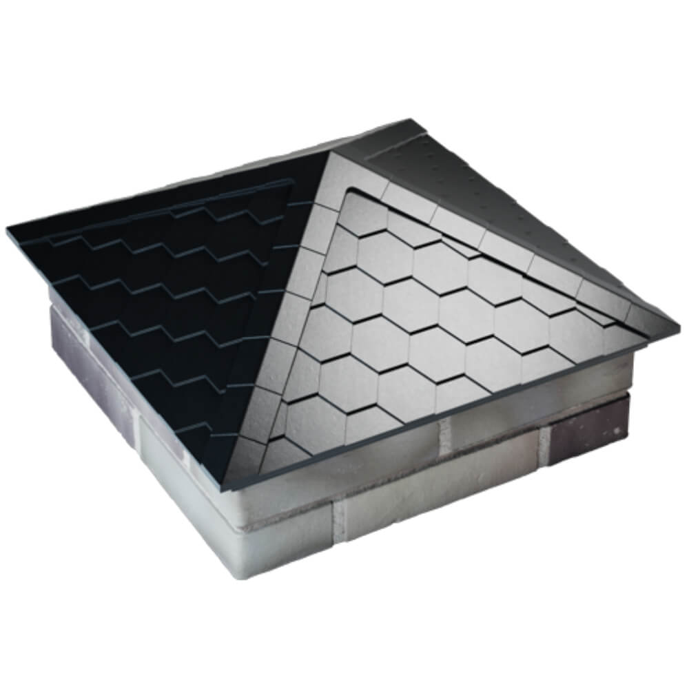 Колпак Zking Эверест Черный на столб 2х2 кирпича (535х535мм) Серов фото