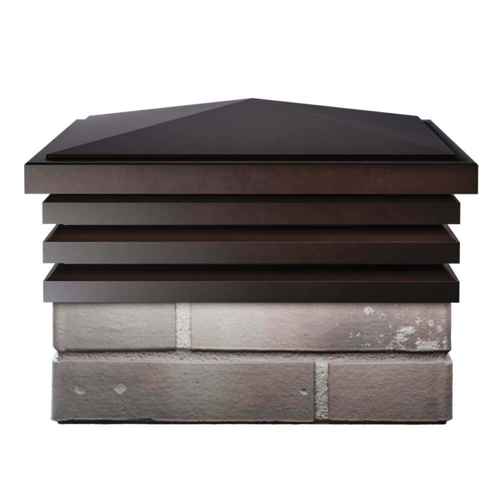 Колпак Zking Бона ХайТек Коричневый на столб 1.5х1.5 кирпича (385х385мм) Серов фото