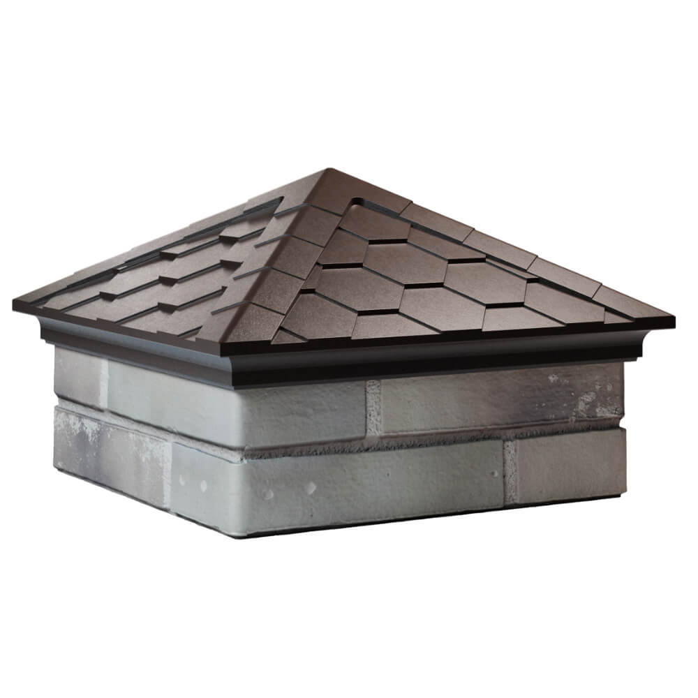 Колпак Zking Эверест Коричневый на столб 1.5х1.5 кирпича (390х390мм) в Серове фото