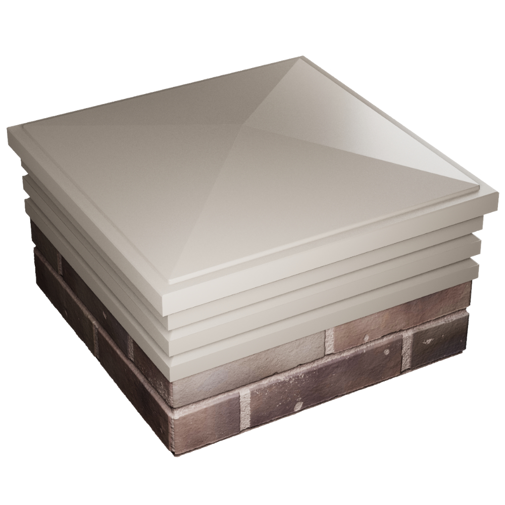 Колпак Zking Бона ХайТек Бежевый на столб 2х2 кирпича (513х513мм) в Серове фото