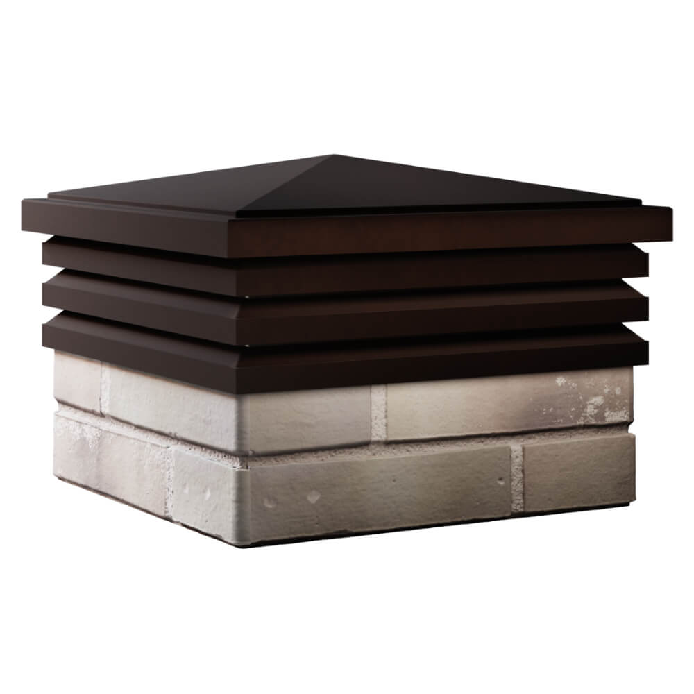 Колпак Zking Бона ХайТек Коричневый на столб 1.5х1.5 кирпича (385х385мм) в Серове фото