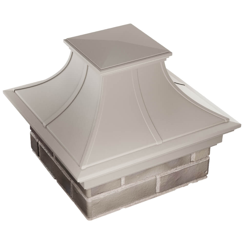 Колпак Zking Монблан Премиум Бежевый на столб 1.5х1.5 кирпича (385х385мм) в Серове фото